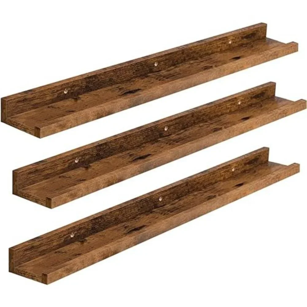 Floating Shelves, Wall Shelf Set of 3,35.4 Inches Hanging Shelf with Raised Edge
